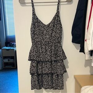 Subdued Black and White Tiered Dress